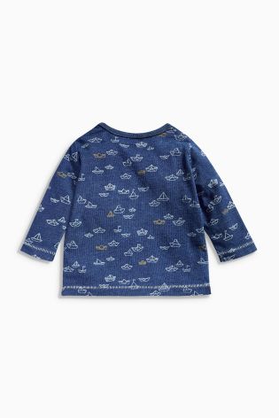 Navy Long Sleeve T-Shirts Two Pack (0mths-2yrs)